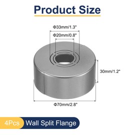 sourcing map 4pcs Shower Arm Flange 70mm/2.8" OD Escutcheon Plate ABS Round Plumbing Cover Plates for 20mm/0.8" Dia Water Pipe Faucet Decoration, Grey