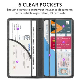 CoBak Car Registration and Insurance Holder - Vehicle Glove Box Car Organizer,Auto Truck Comparment Accessories Case with Magnetic Closure for Essential Document,Driver License,Cards