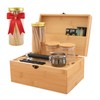 Coozyupper Large Bamboo Storage Box with Removable Tray Kit -