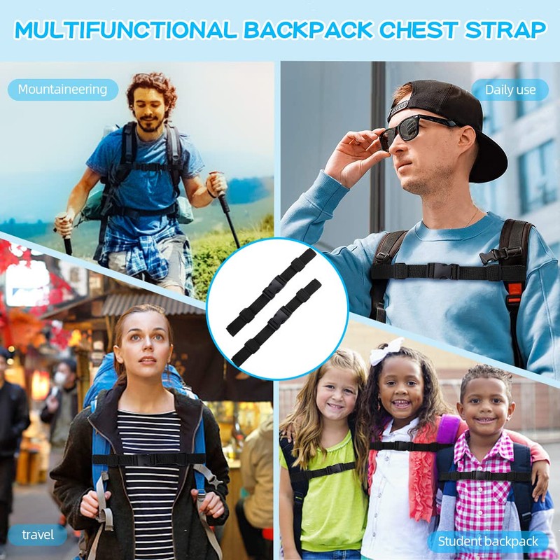 FUKPO Pack of 2 Chest Strap Backpack, Chest Strap for