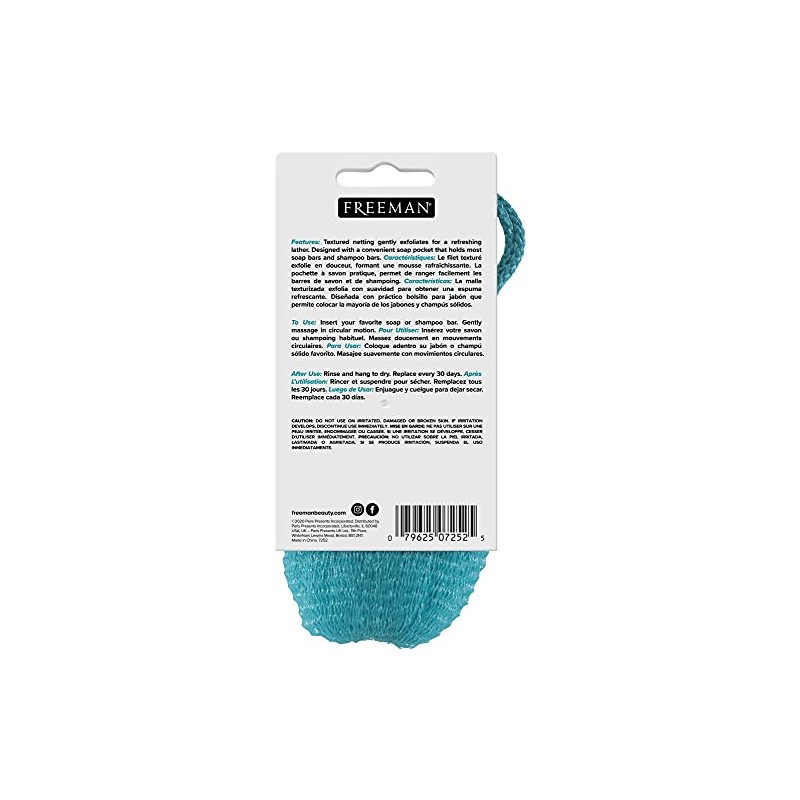 FREEMAN (FRHKR) Soap Saver Bags, Loofah Body Scrubber Bath Sponges