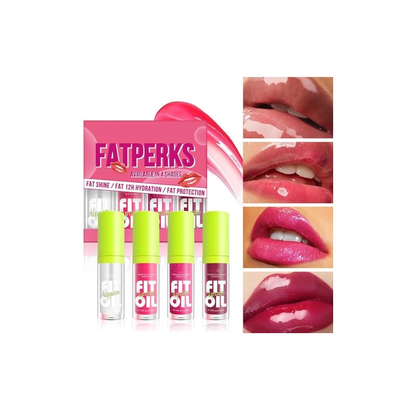 LUHI 4 Colors Esmalte de labios con aceite de ,