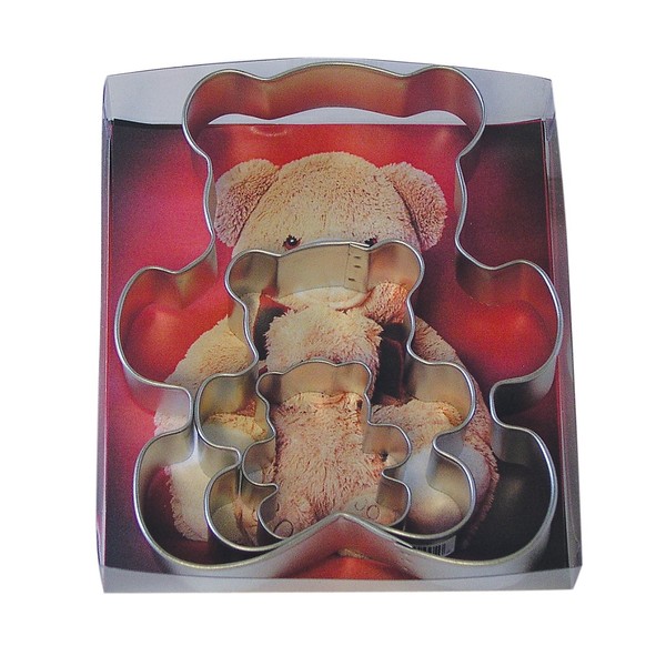 R&M International 1914/B Teddy Bear Cookie Cutters, Assorted Sizes, 3-Piece