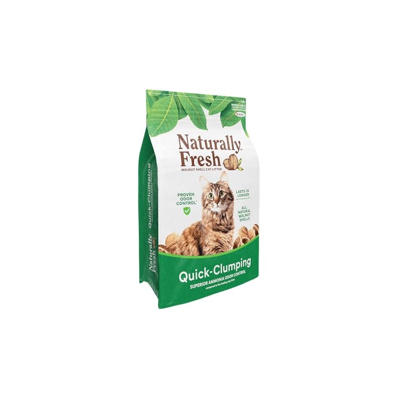 Naturally Fresh Cat Litter Made from Walnut Shells, Quick-Clumping, Unscented,