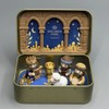Mini Christmas Nativity Set in Tin Box, Portable Manger Scene