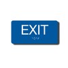 ADA Compliant Exit Sign with Braille (6" x 3" Sapphire