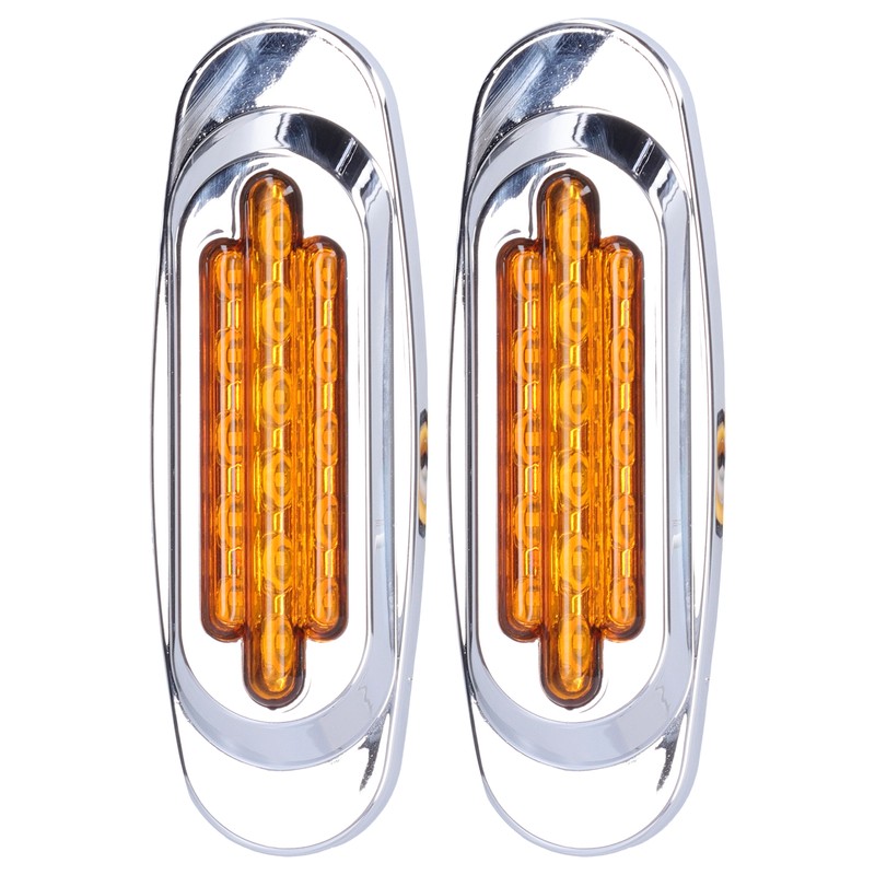 Pair 16LEDs Taillight Electroplated Trim Side Marker Auto External Lamps