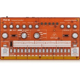 Behringer Rhythm Designer RD-6 Analog Drum Machine, Orange Translucent