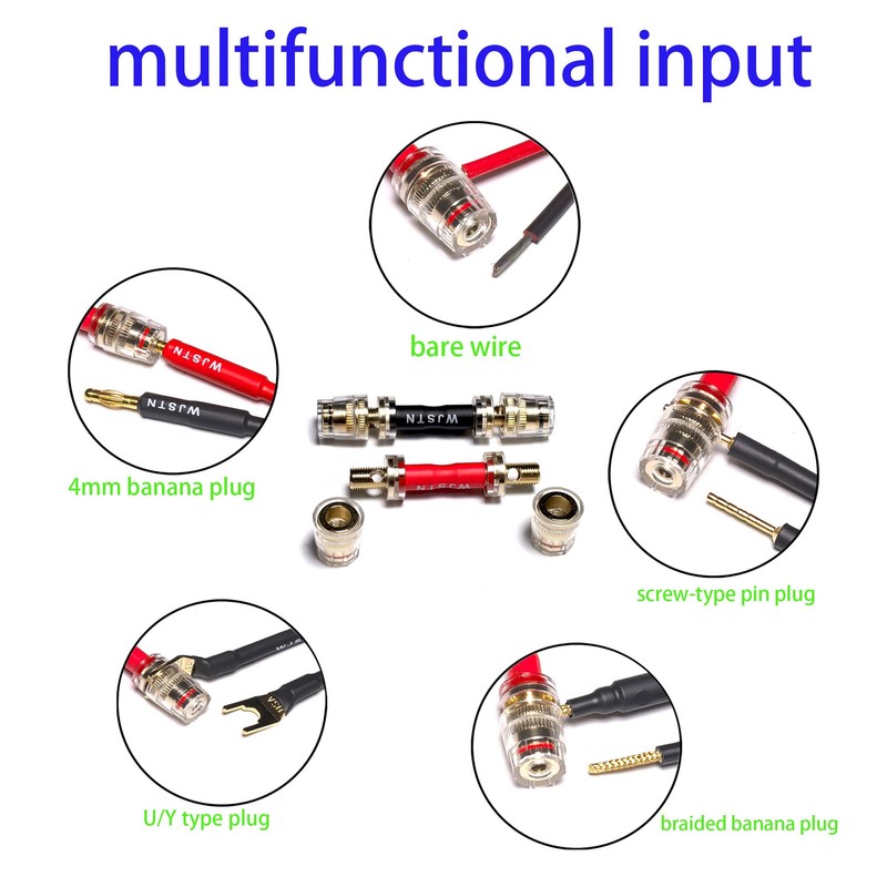 WJSTN Banana Plug Adapter, Multifunctional Socket, 4mm Female to Female
