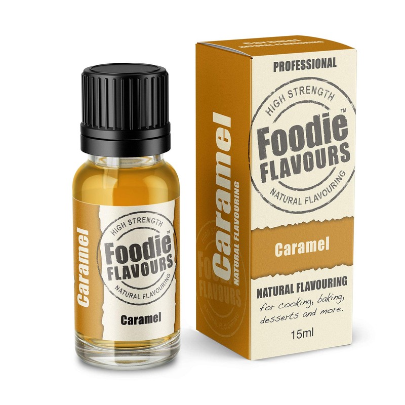 Foodie Flavours Natural Caramel Flavouring, High Strength - 15ml