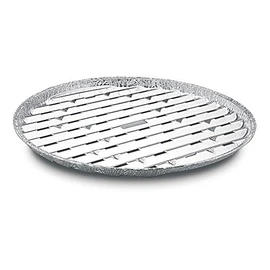 VEPATIM 30 Aluminium Grill Pans Grill Trays BBQ Round Aluminium Diameter 34 cm Reusable