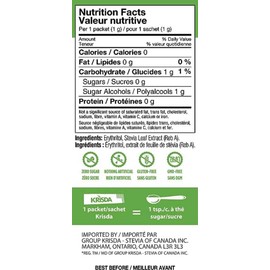 Krisda Stevia Natural Sweetener (100 Packets), 100 grams