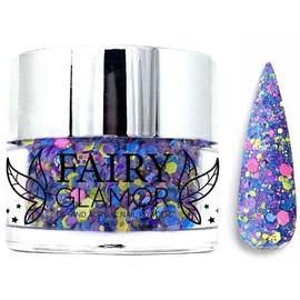 FAIRY GLAMOR Purple Glitter Dip & Acrylic Nail Powder - 8-Bit Arcade - 1 oz