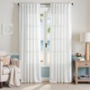 jinchan White Curtains Grey Striped Curtains 84 Inch Length for