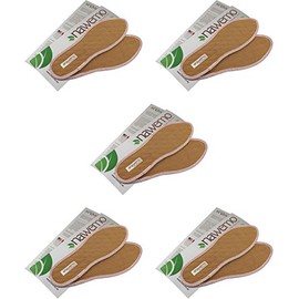 Nawemo Cinnamon Soles Natural-Brown (Pack of 5) for Pleasantly Dry and Warm Feet - Against Foot Odour and Fungal Foot - Brown - 45 EU