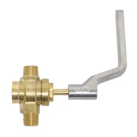 GSW WR-GV Copper Gas Valve with Handle for Commercial Wok Range, ETL Approved, 1/2" NPT X 1/2" NPT 1/2 PSI