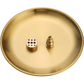 Incense Burner 3 in 1 Stick Incense Burner Removable Brass Incense Holder for Meditation Yoga Room Home Decor (Golden)