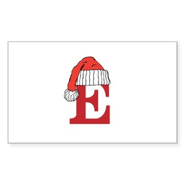 CafePress Letter E Christmas Monogram Sticker Rectangle Bumper Sticker Car Decal