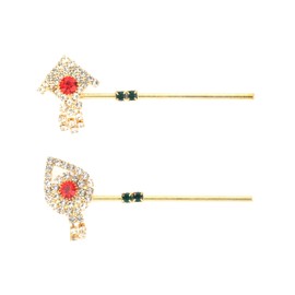 Pack of 2 Bansuri Bansi Decorative Brass God Accessories Laddu Gopal Metal Flutes Small Size for Ladoo Gopal Meenakari and Rhinestone Flutes Festival Janmashtami [Small(Size:-2" Inches Each)]