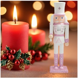 Zensounding 12 inch Pink Walnut Clip for Christmas Decoration Home Decor to Enhance The Christmas Atmosphere Collection of Walnut Clip Decorations (Pink and White Sword)