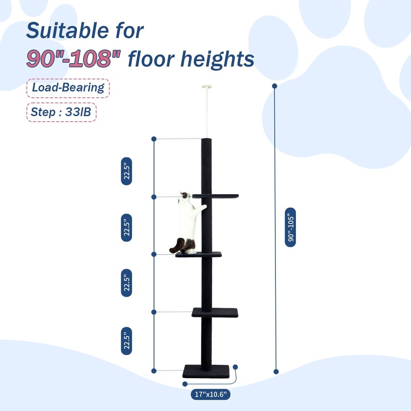 Max & Marlow Cat Tree Floor to Ceiling Cat Tower