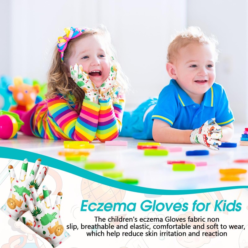 Xtinmee 20 Pairs Eczema Gloves for Kids Cotton Moisturizing Gloves