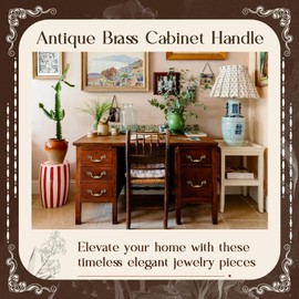 CcHhyyt Pack of 2 Vintage Brass Handles, Antique Cabinet Handle, Brass Handle for Kitchen Cupboard, Drawer, Chest of Drawers, Vintage Hardware, Retro Pure Brass Metal Furniture Handle (2, Red, 128 mm)