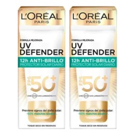 Pack X2 Protector Solar UV Defender Antibrillo Invisible 80mL LOral Paris                                                                             