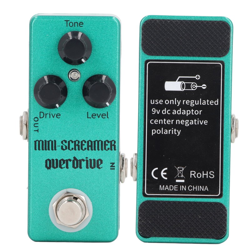 Overdrive Effect Pedal with Drive Level Tone Control Knobs Aluminum