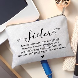 Inspirational Gift for Her, Cosmetic Bag Motivational Gifts for Women, Best Friend Cosmetic Bag, Sisters Birthday Gift, Birthday Gift for Sister, Sister Christmas Gift, Always Remember Quotes Gift