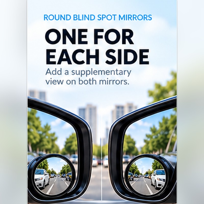 Round Blind Spot Mirrors for Car Side-View Assistance – Compact