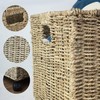 PEMAR Set 2 Nesting Natural Wicker Rolling Storage Baskets on