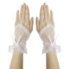 ALLY-MAGIC Women Fingerless Lace Gloves, Ladies Wedding Rhinestone Lace Cuffs