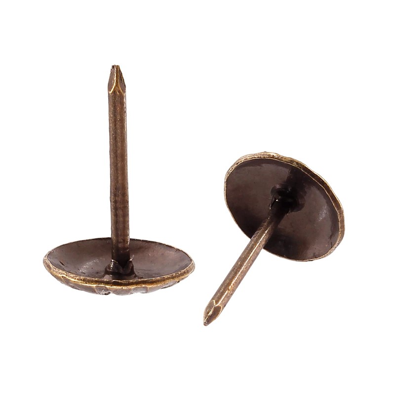 Bivethoi Upholstery Tacks, 7/16" Dia Antique Red Copper, 120 Pcs