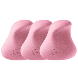 Strokes Beauty Lab Complexion Pro Beauty Blender Sponge, Pink, 3 Piece Set - Ergonomic Makeup Sponge and Beauty Blender, Essential Make up and Blending Sponge, Multipurpose Makeup Kit Facial Sponge