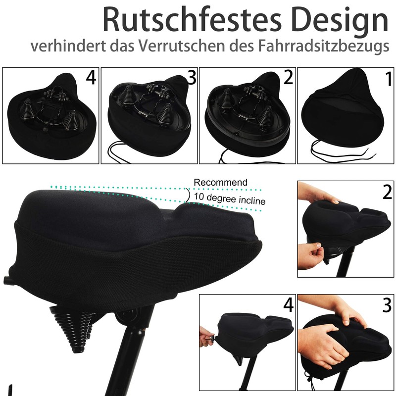 Daway C6 Comfortable Bicycle Saddle Cover with Foam Gel Padding,