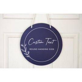 Round Hanging Sign (In Session) w/White Rope - Custom Acrylic Business Plaque Beuaty Salon Nail Hair Massage Spa, Storefront Home Office Private Property Do Not Disturb Signage, Multiple Sizes