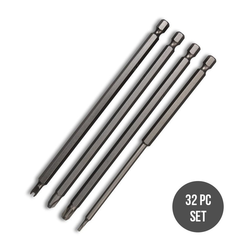 NEIKO 10224A 1/4" Extra Long Security Bit Set, 32 Piece