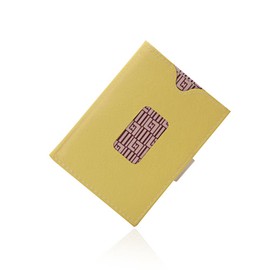 LIULIHUA MINIMALIST Mens Wallet Slim Credit Card Trifold Wallet - RFID Blocking & Cowhide Case, Black/White, Medium, Minimalist (Yellow)