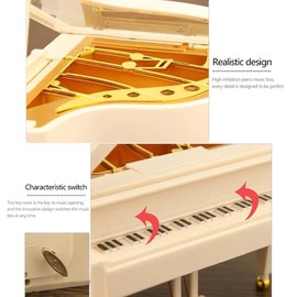 Jofanvin Piano Machine-Music-Box-Vintage-Hand-Cranked-Mechanism Mini Musical Retro Classical Table Desk Decoration with Greeting Card