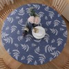 Subakvo Round Vinyl Fitted Tablecloth, Waterproof Elastic Table Covers Wipeable
