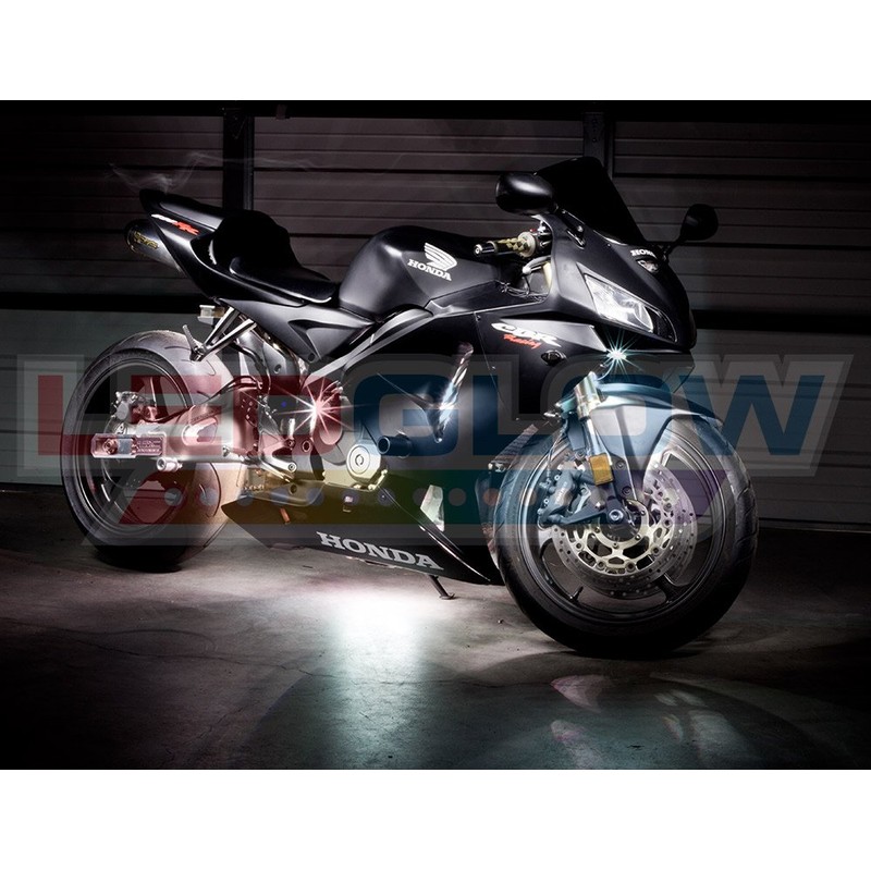 LEDGlow 12pc Advanced White LED Motorcycle Accent Neon Underglow Lighting