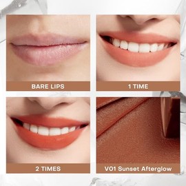 Mistine Maquillaje Brillo de Labios de Terciopelo Mate Crema Líquida Lápiz Labial Suavizante con Ácido Hialurónico Tinte Labial, No Pegajoso Ligero Co