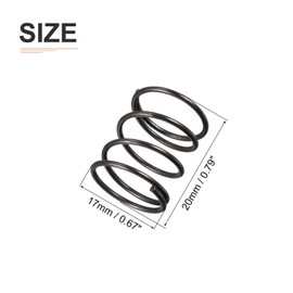 DTGN 1.2x17x20mm(DxODxL) Compression Spring - 10Pack - Good for Machinery - Spring Steel Extension Spring - Black