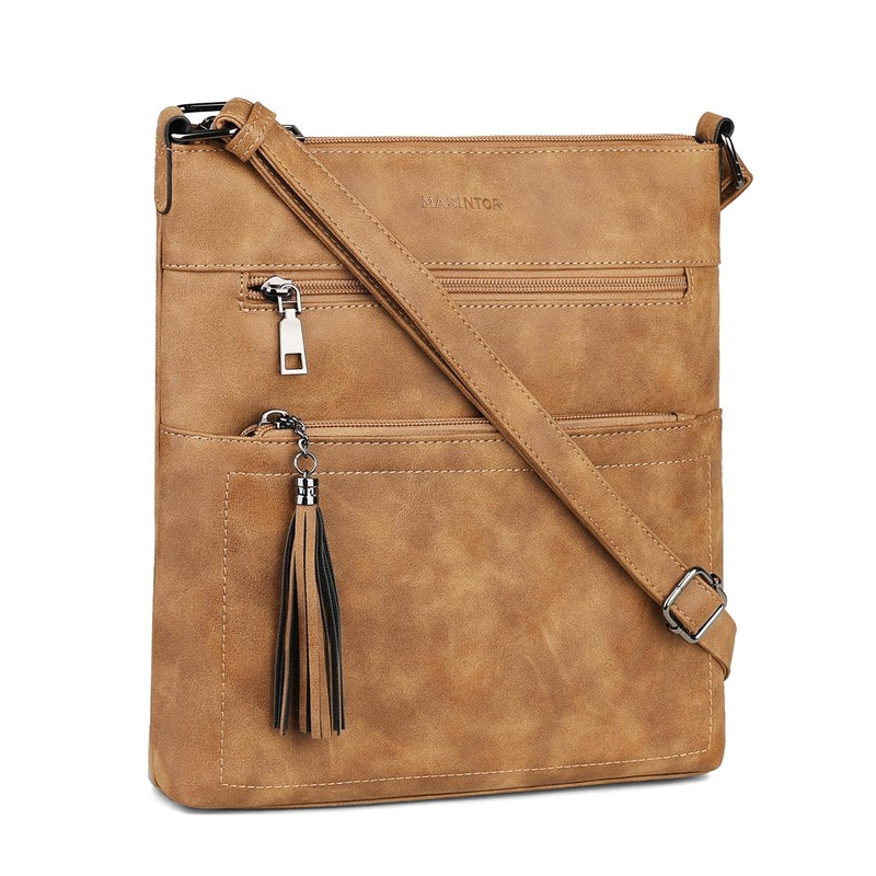 MASINTOR Crossbody Purses for Women, Multi Pocket Casual Crossbody Bag,