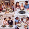 200PCS Black Plastic Plates, Disposable Plates with Gold Rim
