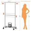 Simple Trending Standard Clothing Garment Rack, Rolling Clothes Organizer with