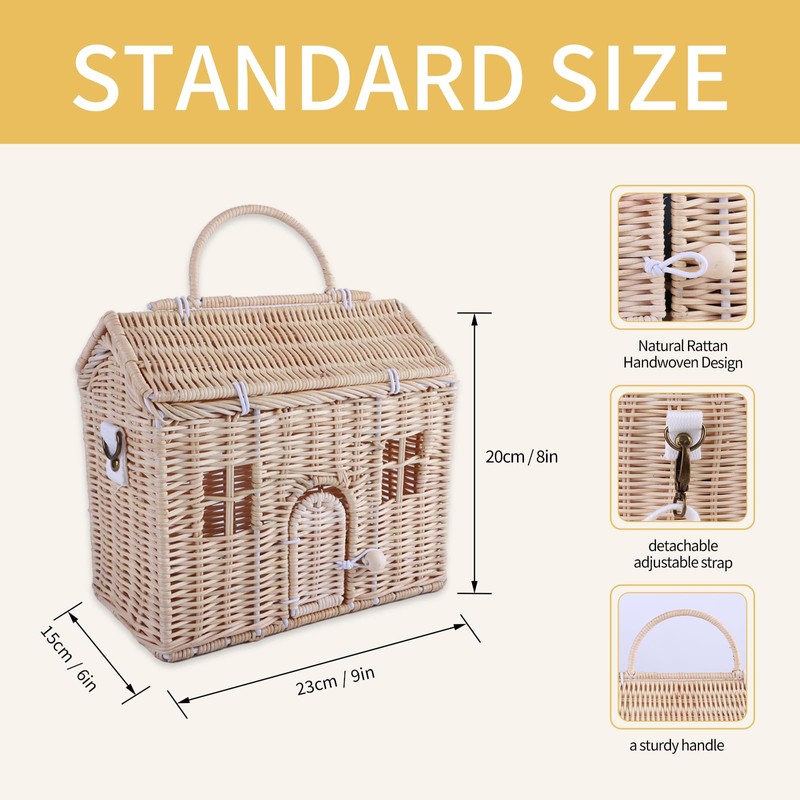 Handwoven Rattan House Storage Basket – Multi-Use Organizer with Handle