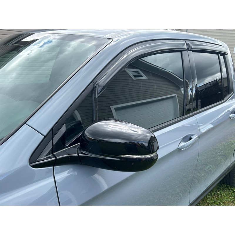 Wensdy 4pcs Outside-Mount Side Window Visor Wind Vent Deflector，Dark Smoke