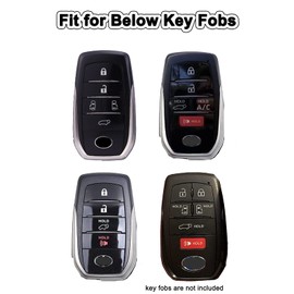 Full Protection TPU Key Fob Cover Case fit for Toyota Venza RAV4 Prime Fortuner Land Cruiser Highlander Keyless Entry Key Accessories (Dark Purple)